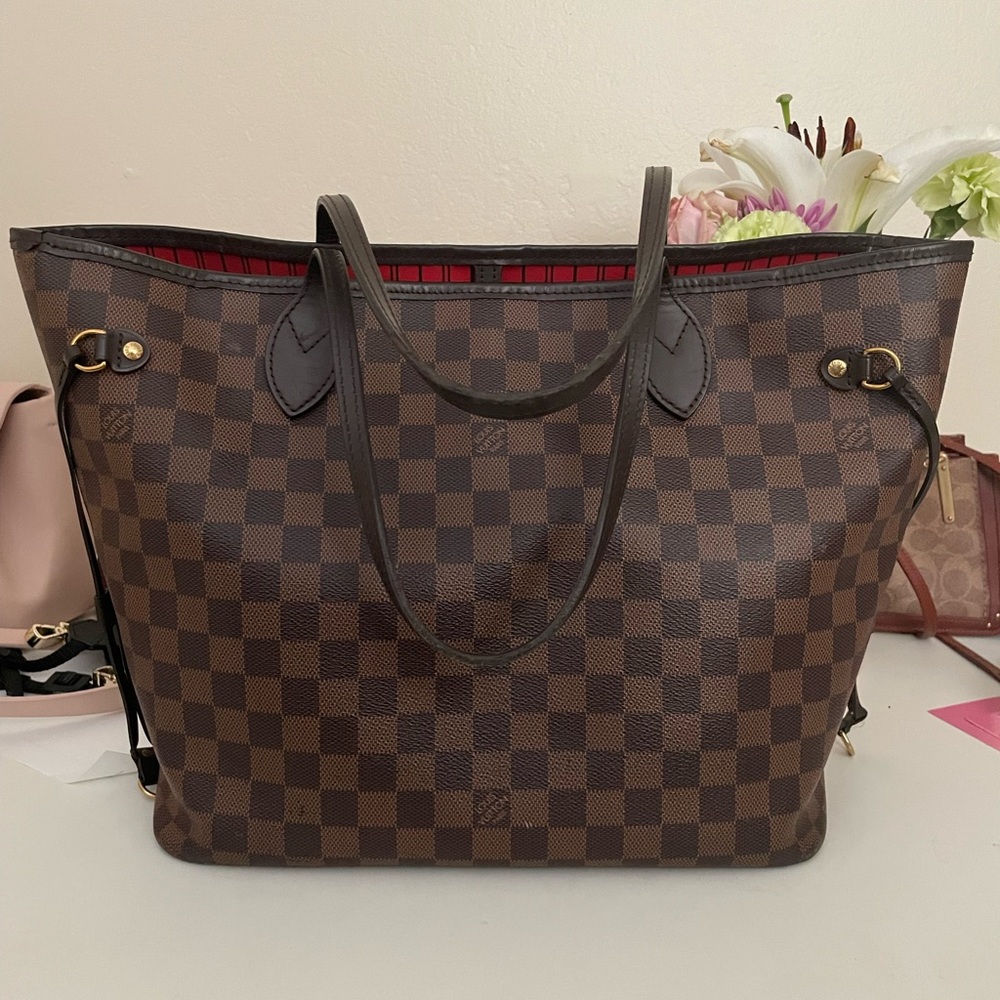 Designer Brown Checkered Tote Bag